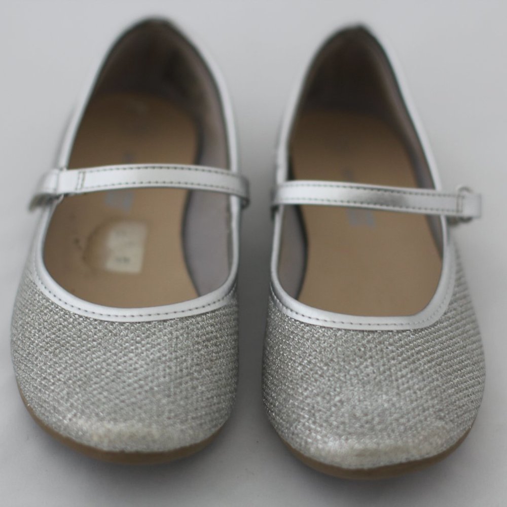 Girls Silver Sparkle Mary Janes